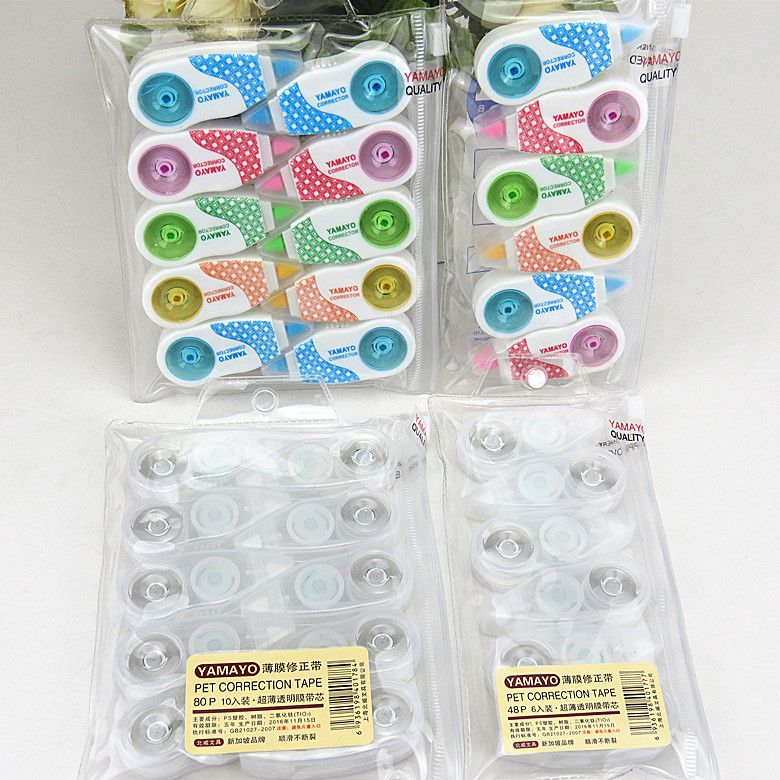 Transparent film with correction with cute correction tape coated with mini-fix with a small correction with a bag