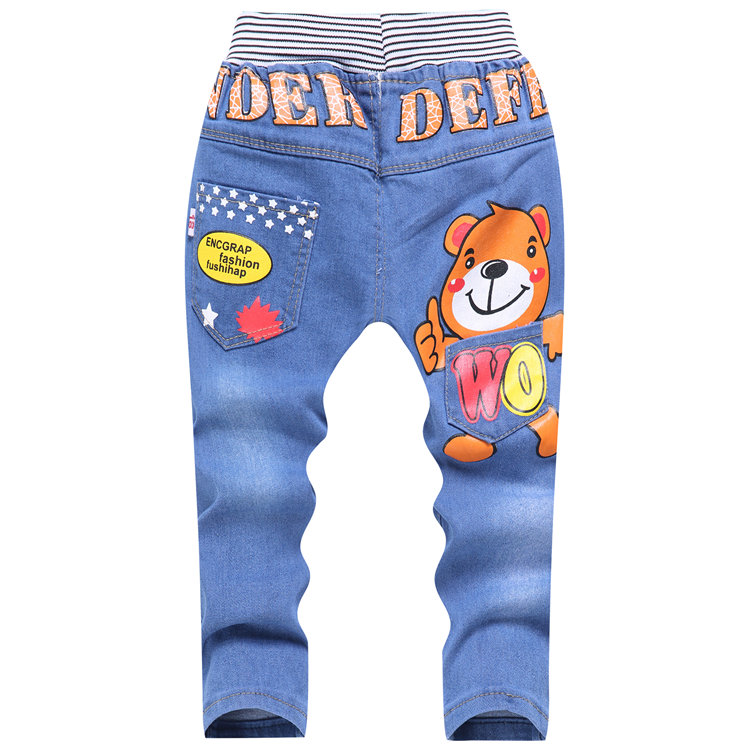 Đặc biệt hàng ngày quần áo trẻ em quần bé trai mùa xuân và mùa thu quần denim trẻ em quần đơn giản 2-3-4-5-6-7 tuổi - Quần jean đồ bơi cho bé