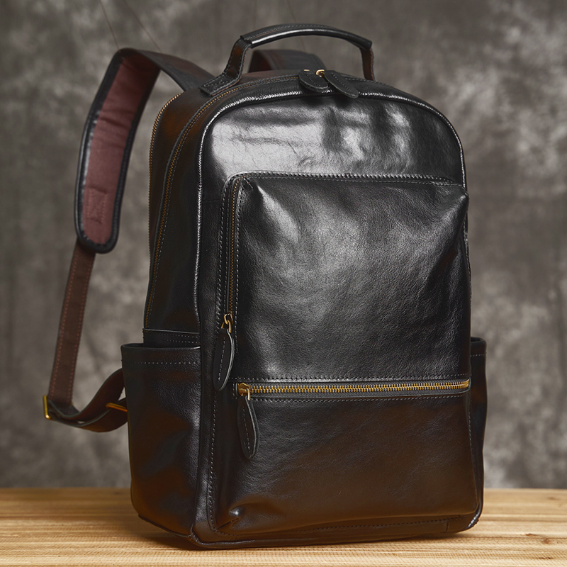 2025 New Genuine Leather Men's Backpack Large Capacity First Layer Cowhide Casual Business Versatile Travel Bag Laptop Bag