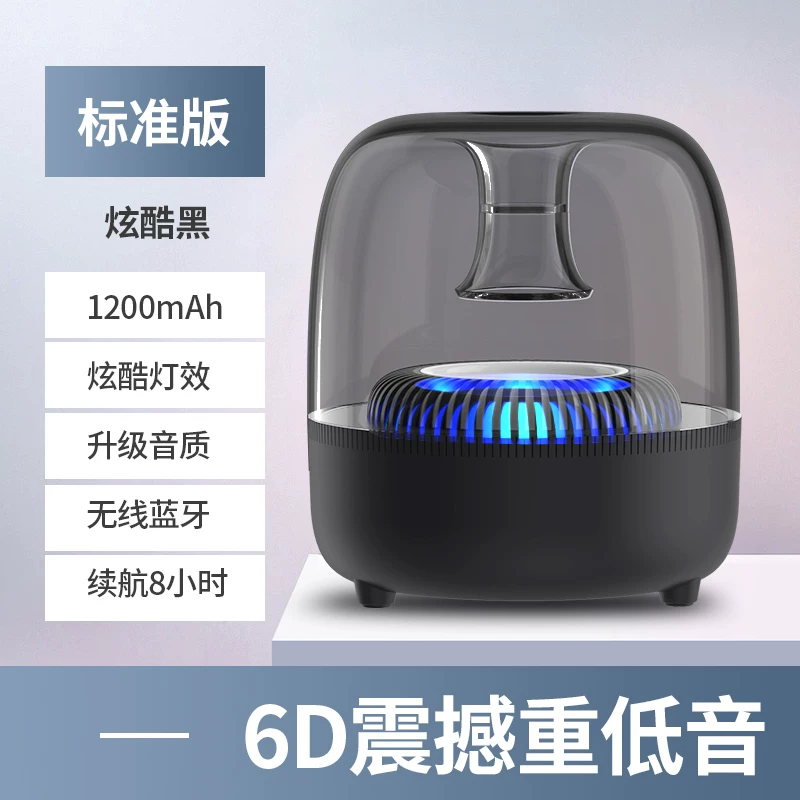 Комнатный Bluetooth-динамик Wortley с маленьким басом, глянцевый, светящийся, настольный аудио-радио