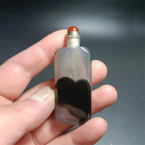 F4 agate snuff bottle natural material hand-carved toy with gift