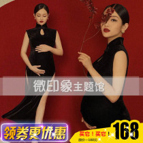 1089 new pregnant woman photo vintage Chinese style art style sexy split cheongsam thin photo theme clothing