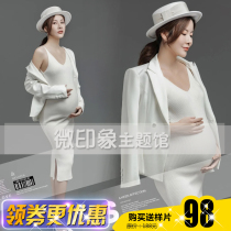 2021 small fresh style pregnant mommy knitting art photo mens suit cover sexy fashion theme clothing