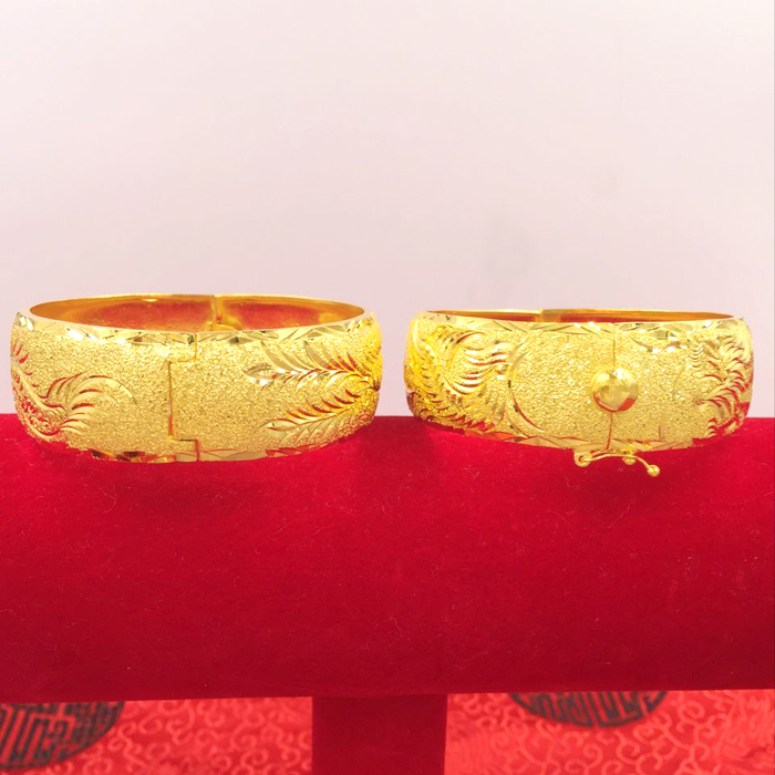 Vòng tay vàng và phượng hoàng mạ vàng 24k Vòng tay vàng cưới Nữ cô dâu cưới Vàng mạ vàng giả vàng Vòng tay mô phỏng Trang sức cưới vòng tay đá thạch anh