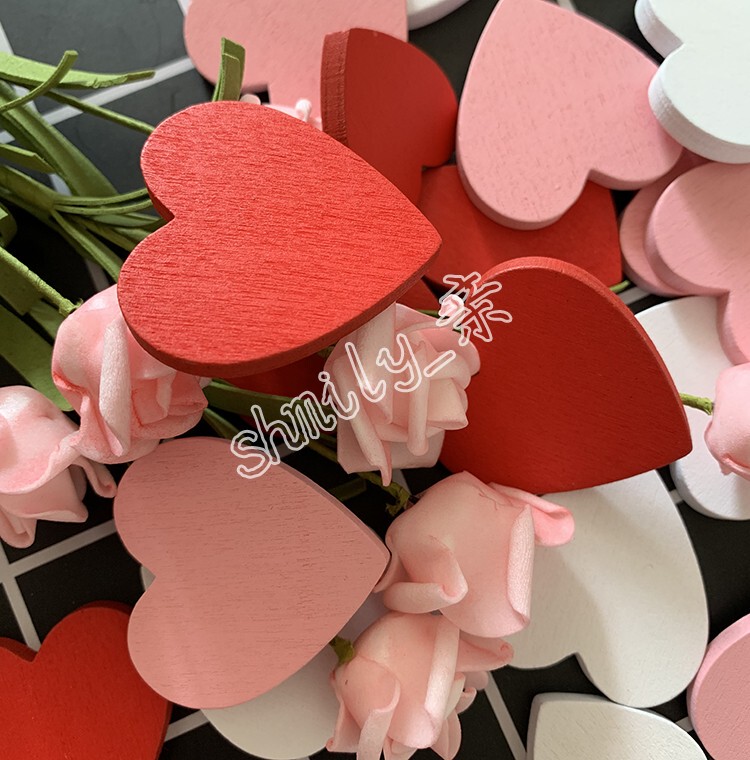 Colorful Heart Wood Chip Heart-Shaped Mason Jar 3D Stereo Wedding Sign-In Birthday Signature DIY Handmade Graffiti Material