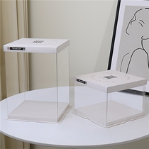 Birthday full transparent cake box single layer double layer three layer height 6 8 10 12 inch Net red packaging box