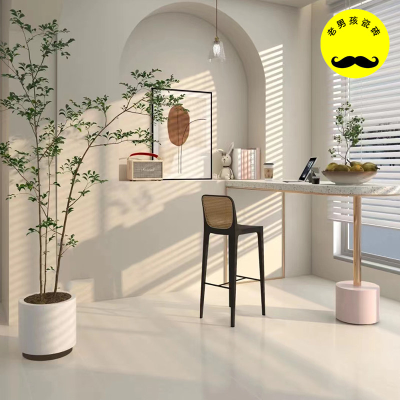 Micro cement tile wabi-sabi wind beige milky white 600x1200 plain soft light powder room wall brick living room matte