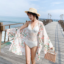 New swimwear Fairy Korea ins cover belly slim lace shirt hot spring conservative student one-piece swimsuit