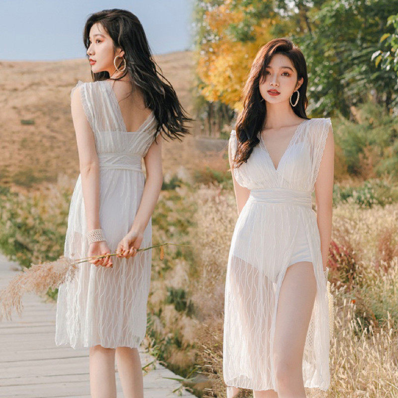 Swimsuit fairy 2022 new fashion lace cover belly is thin boxer hip trousers dress hot spring swimsuit