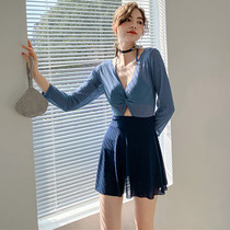 Swimsuit female 2021 New Korean netizen belly thin conservative high waist fairy fan soak hot spring swimsuit