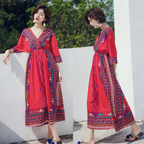 Island Beach Skirt Thailand Seaside Holiday Skirt Long Embroidered Skirt Bohemia Long Dress