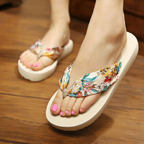 Sandals flat slope with sandals slippers womens summer fashion Holiday Korean version of seaside wear Joker thick bottom