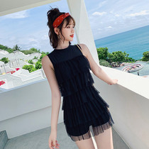 Swimsuit one-piece dress womens belly thin conservative Korea big fat sister soak hot spring swimsuit hot spring swimsuit