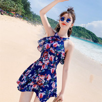 New swimsuit fairy conservative conjoined sexy thin belly belly backless 2021 Korea ins hot spring swimsuit