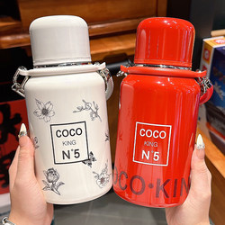 Large-Capacity Thermos Cup for Men and Women, Outdoor Portable 316 Double-Drink Cup with Lid and Straw, Student-Specific Portable Water Bottle