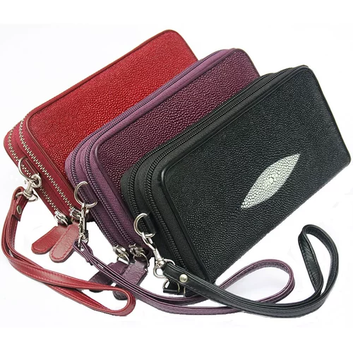 Подлинные новые дамы в стиле жемчужной рыбы с двойной молнией и пакетами, чистые сумочки могут наклонно пересечь заводскую цену