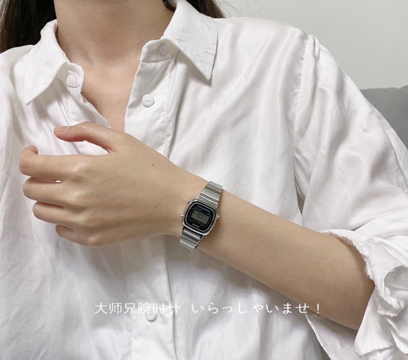 Japan Casio Casio Red Steel with Show Small Silver Watch in Wind Women's Watch