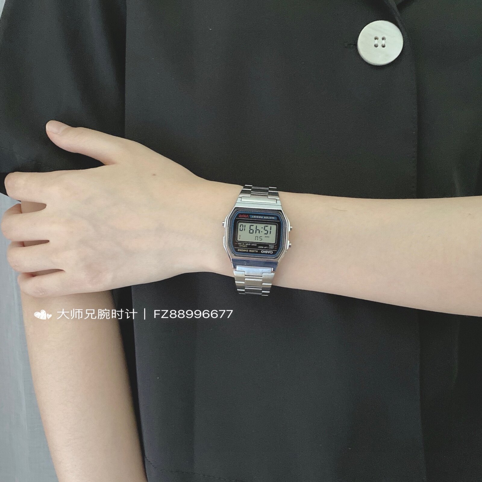 Japan CasioCASIO retro ins wind steel belt small square watch men and women with the same paragraph couple watch