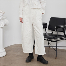SUNYVONNE-21SS Japanese niche yoji Yamamoto dark all-match stitching cotton straight pants casual pants