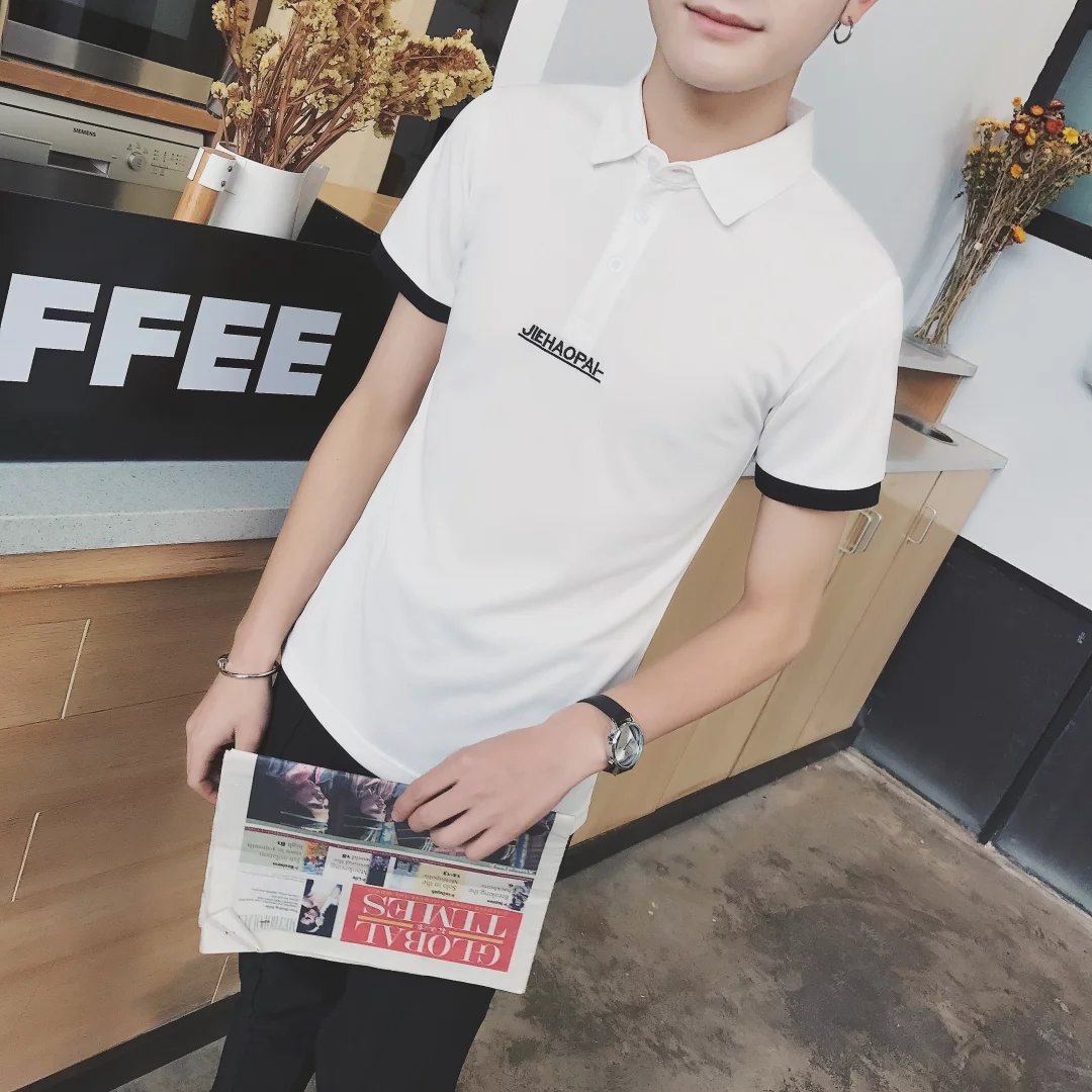 15 áo thun ngắn tay mùa hè 16 nam 12 học sinh trung học cơ sở 14 nam nửa tay 13 cotton nam 18 tuổi áo sơ mi POLO áo polo sói