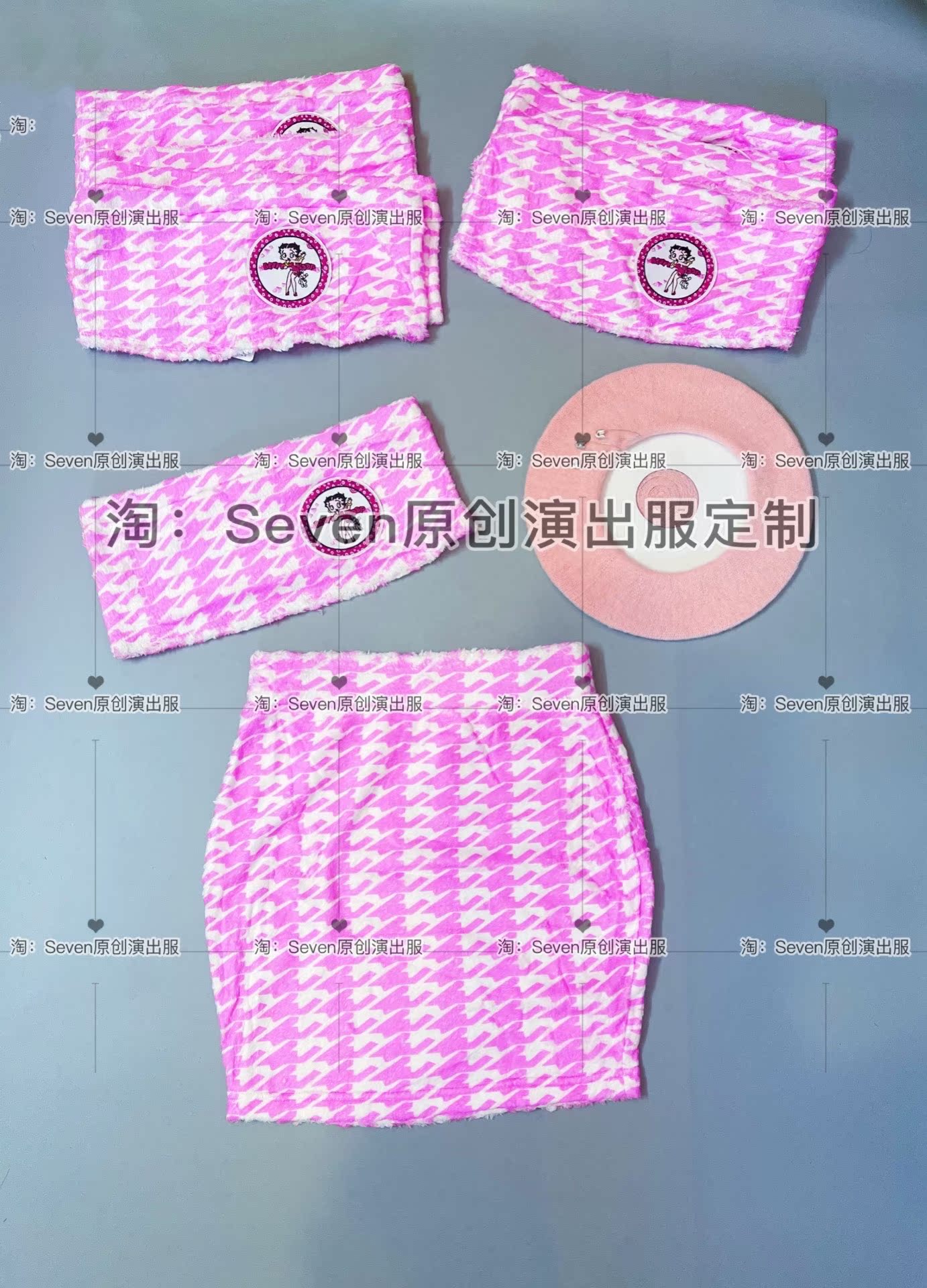 SEVEN Home Pink Betty Hot Girl Two-piece Dress Suit Nightclub Dance Gogo Bursting Point Interactive Tour