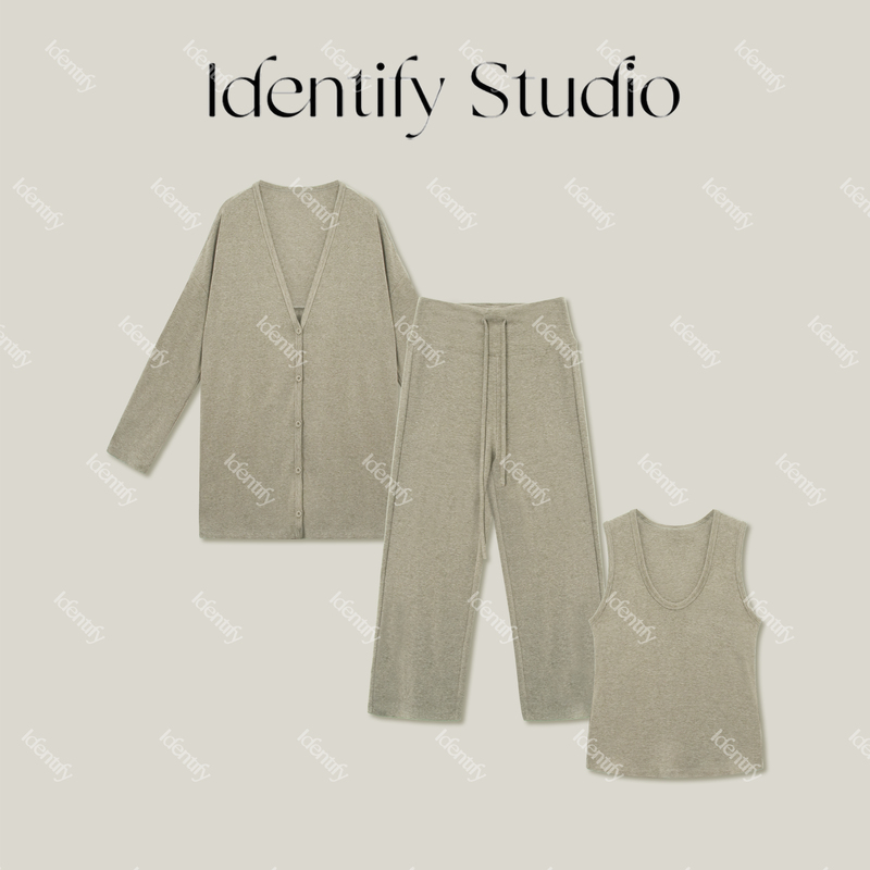 Identify Autumn Lazy Style Loose Comfortable Vest Cardigan Long Pants Three-Piece Set 26Awg080846 Identify Autumn Lazy Style Loose Comfortable Vest Cardigan Long Pants Three-Piece Set 26Awg080846