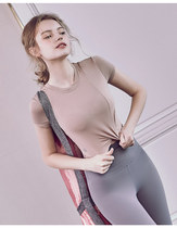 VALVOELITE Yoga Top Women Spring and Summer Training Clothes Running Sexy Short Slim Sport T-Shirt Fitness Clothing