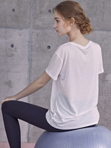 VALVOELITE Yoga Women Summer Thin Blouse Loose Quick Clothes Short Sleeve Sports Top T-Shirt Fitness Clothing