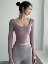 VALVOELITE yoga clothing women long sleeve spring summer tight body with chest pad fitness clothes quick dry high performance running suit