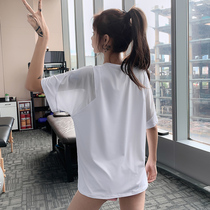 VALVOELITE Yoga Clothing Spring Summer Mesh Yarn Breathable Fitness Clothing Woman Loose Short Sleeve Running Suction Sweatshirt