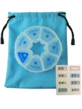 Круглый экспорт KM Small Pill Box 7 сетки портативной большой емкости