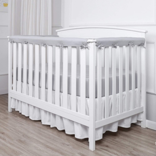 Foreign trade original single Crib anti-collision fence Baby cot pure cotton fence Anti-gnawing strip Nordic gray