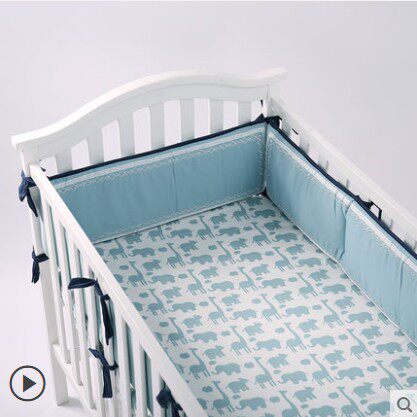 Baby Bump Bed Enclosure Newborn Baby Bed Anticollision Bed Surround Breathable Newborn Crib Autumn Winter Thick Full Cotton Kit