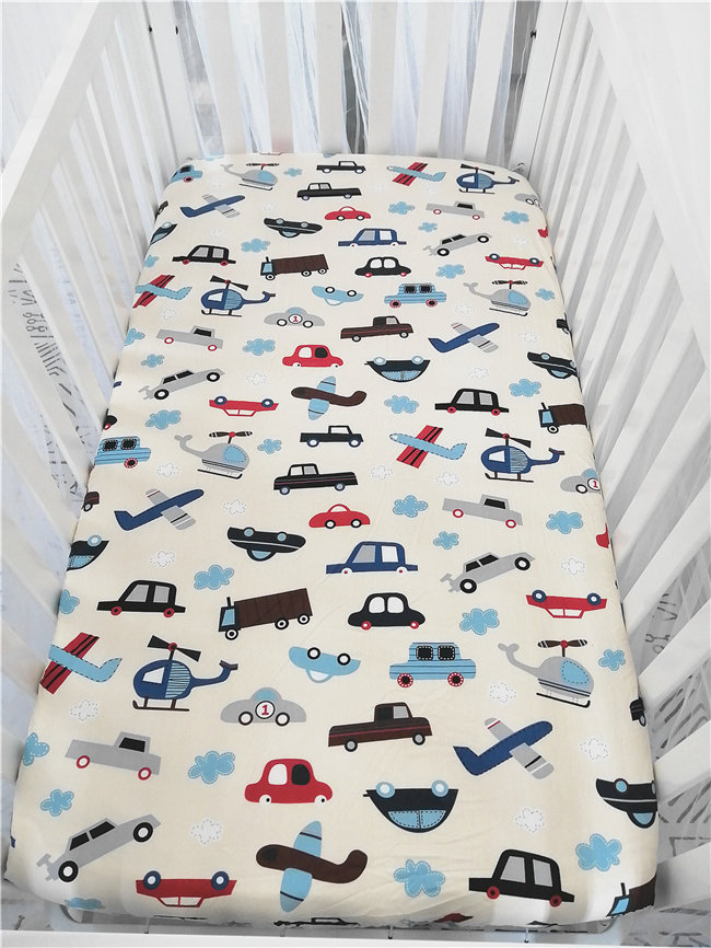 Two Pieces of 5 Crib Cotton Fittings Baby Cotton Bed Bags Newborn Protective Covers Non-slip Mattress Covers