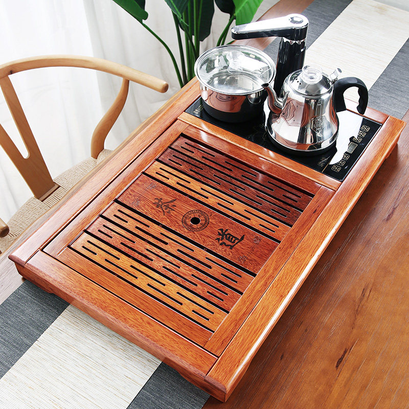 Tea Set Group Home Solid Wood Tea Tray Suit Fully Automatic Integrated Home Office Tea Desk Teapot Tea Sea Big