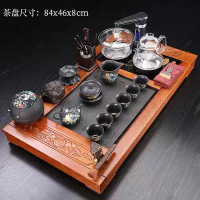 Tea set set home Wujinshi automatic Ebony mahogany tea tray set kung fu tea set kung fu tea set whole set of gifts