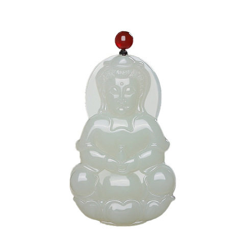 Suet Fat Buddha Xinjiang Maitreya ພຣະພຸດທະເຈົ້າ Guanyin Jade Pendant Hetian Jade ສີຂາວ Jade ສີຂຽວສີຂາວ pendant