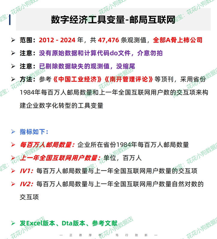 【2024】Digital Economy Tool Variables - Post Office Internet