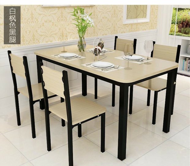 Hộ gia đình căn hộ nhỏ đơn giản bàn ăn đơn giản bàn ăn khách sạn bàn ăn nhanh kết hợp một bàn bốn ghế 4 người 6 người hiện đại đơn giản - Bàn mẫu bàn học