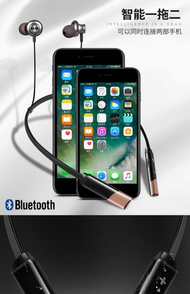 Không dây Bluetooth nhạc MP3 một tai tai nghe thể thao với lúa mì tai stereo một cộng OnePlus / 6 cộng với một nhạc không dây tai nghe Bluetooth màu đen và đỏ thể thao chạy bộ - Phụ kiện MP3 / MP4 bộ nút tai nghe sony
