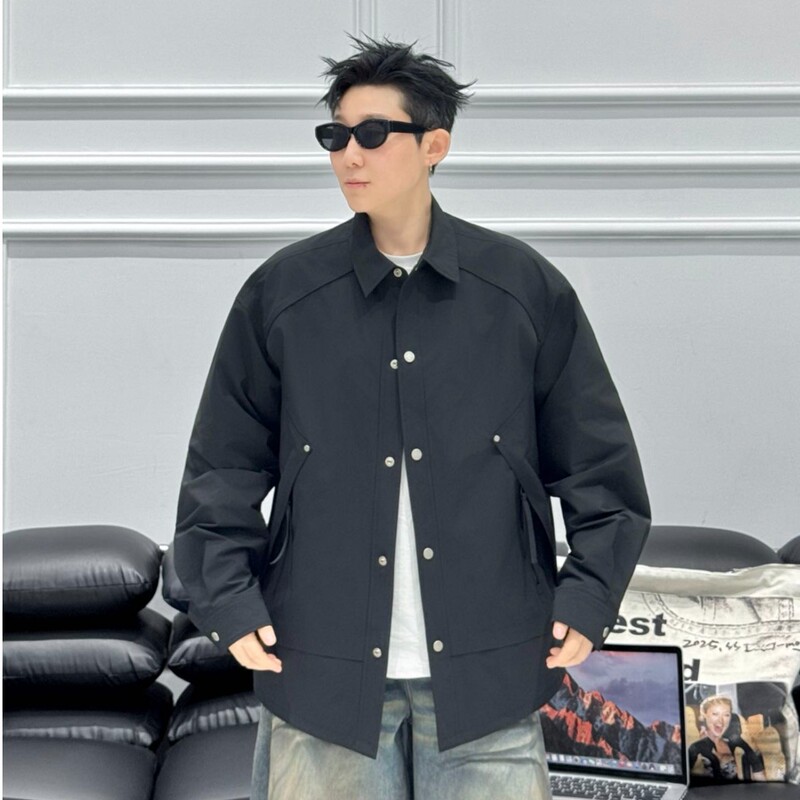 Su Jin 3 Autumn Unisex Trendy Brand Simple Versatile Workwear Loose Fit Long Sleeve Shirt Jacket Coat Jk1108