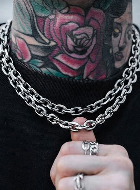 kusion钛钢毛衣链情侣不生锈项链