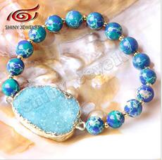 手饰/手串 欧美水晶牙手链 帝皇石圆珠散珠手链 diy时尚手链饰品 外贸首饰