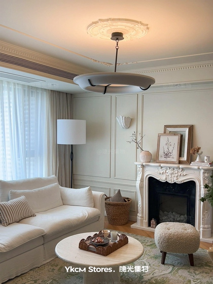 French-Style Vintage Plaster Chandelier Designer Mid-Century Wabi-Sabi Style American-Style Living Room Villa Bedroom Main Light Circular Chandelier