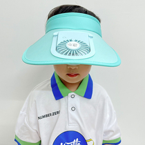 Electric fan hat childrens sunscreen cap empty top UV protection brim boy sun hat 2021 New