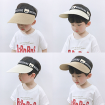 Childrens hats summer sunscreen empty top sun hat boys summer baby sun hat Korean fashion tide duck tongue straw hat