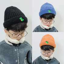 Child Hat Boy Autumn Winter 2021 Winter Korea Knit Wool Line Hat Cute Super Cute Fashion Tide Sleeve Head Cap