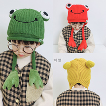 Baby hat adorable ultra cute Korean version children knit wool cord hat protective ear cap Garnter warm male and female child cover headcaps