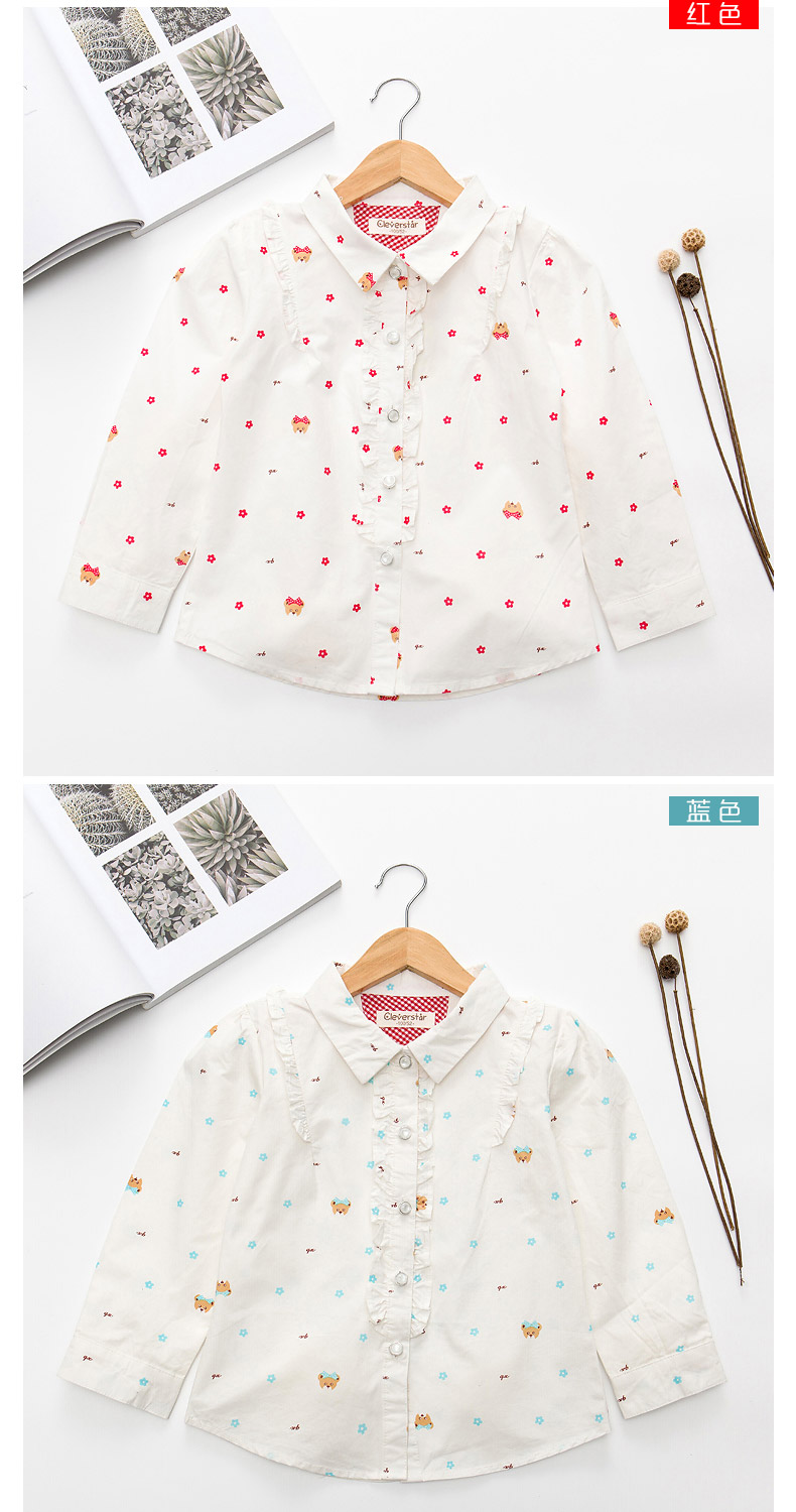 Áo sơ mi nữ tay dài 2018 thu đông nữ mới bé trai áo sơ mi trắng bé gái sơ mi bé gái sơ mi dài tay shop quan ao tre em