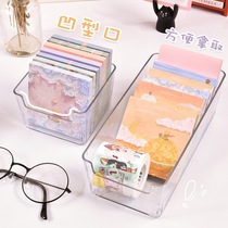 Japanese stationery note transparent storage box drawer partition storage plastic ins desktop organizer students start school